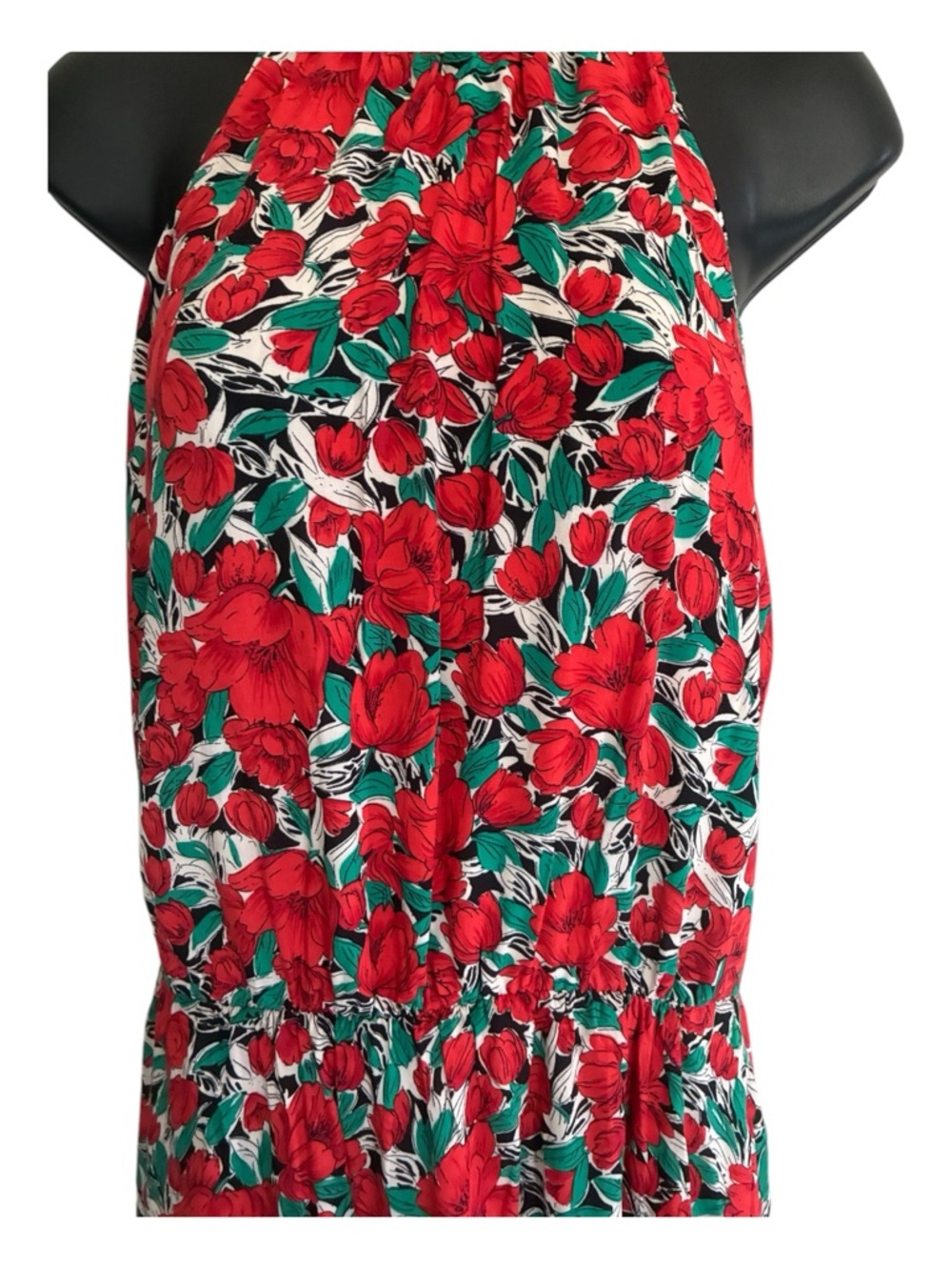 Bohochic Garden Party Red Floral Halter Maxi Summer Dress Size S/M - Picture 8 of 8